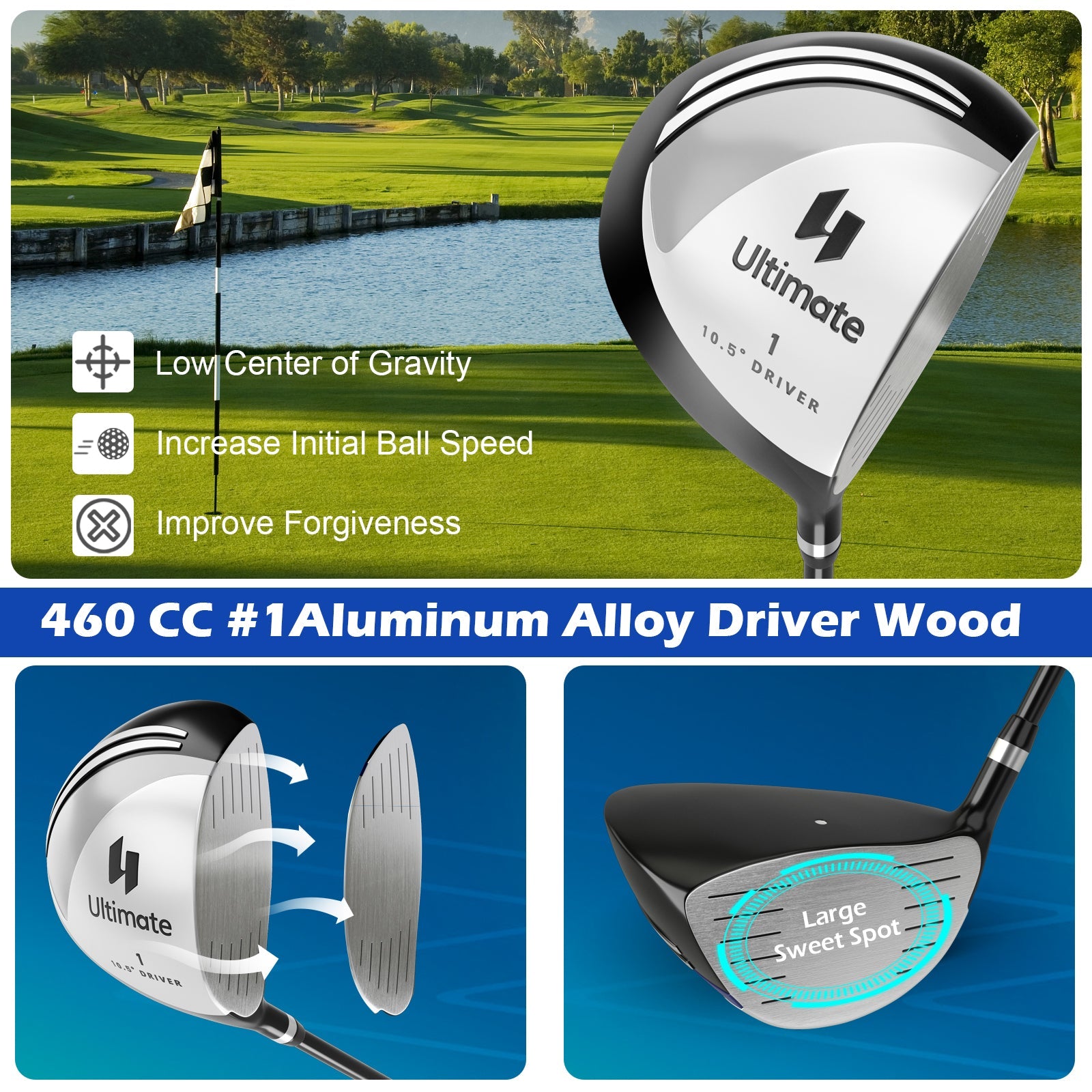 Men's 9 Pieces Complete Golf Club Set
