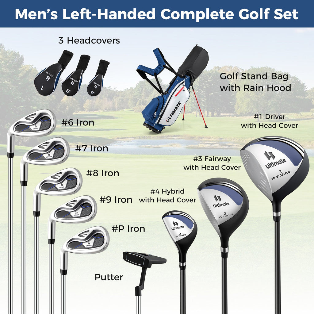 Mens LeftHanded Complete Golf Clubs and Bag Set