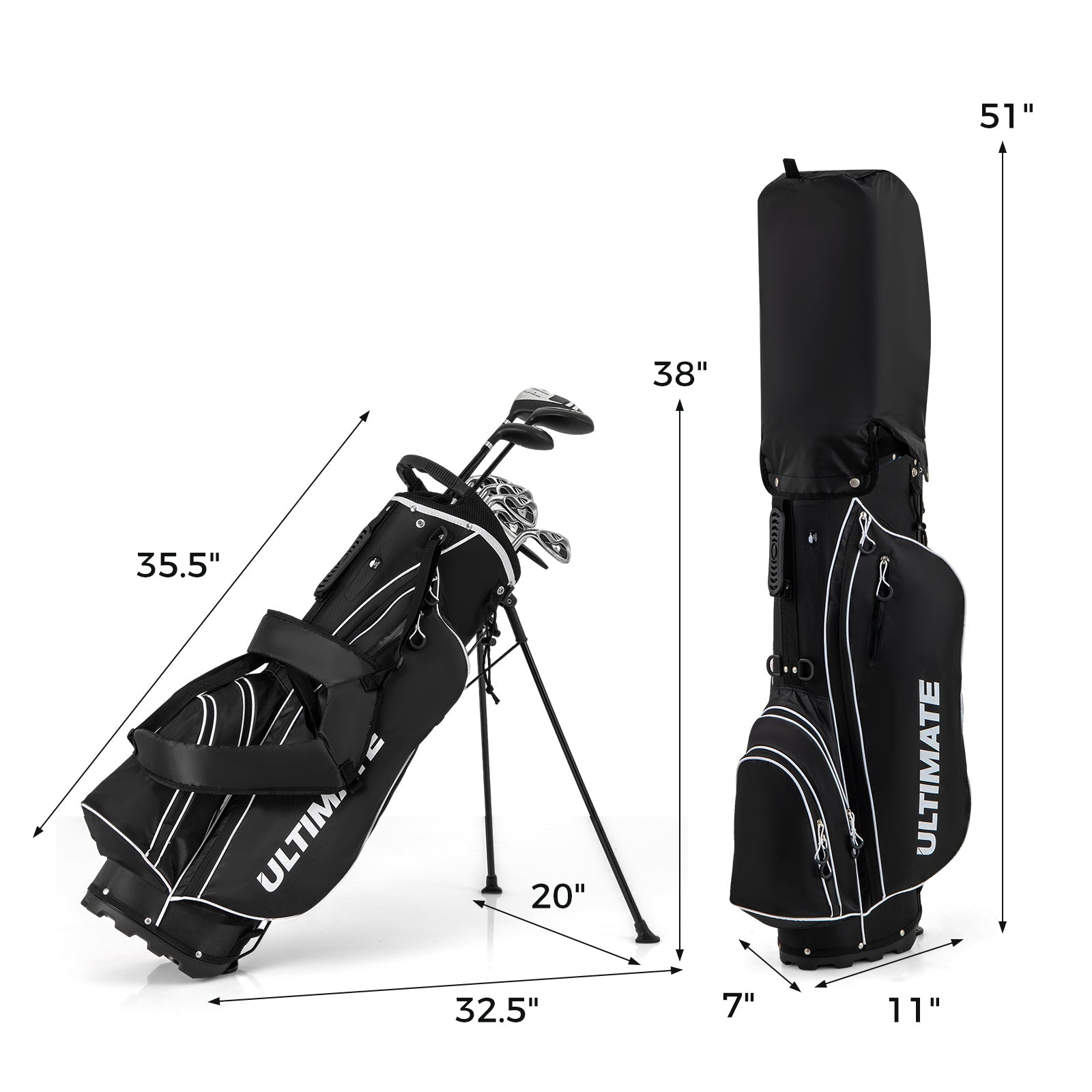 Mens LeftHanded Complete Golf Clubs and Bag Set
