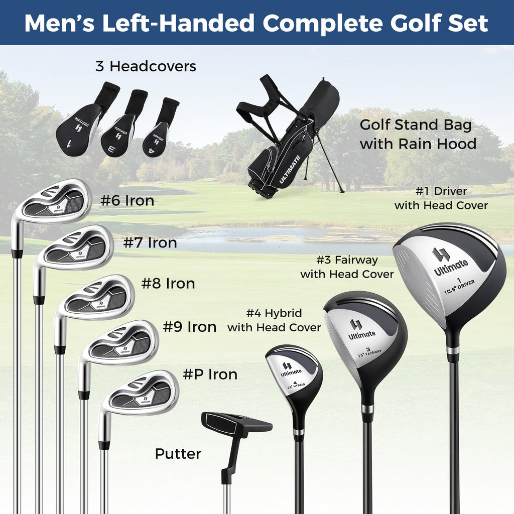 Mens LeftHanded Complete Golf Clubs and Bag Set