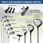 Mens LeftHanded Complete Golf Clubs and Bag Set
