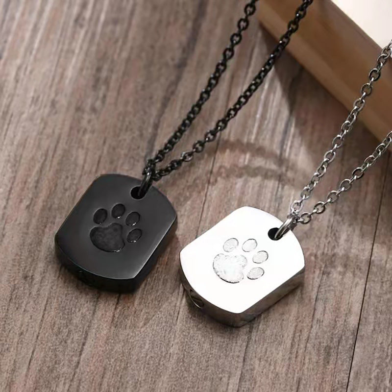 Titanium Steel Cinerary Dog Pendants