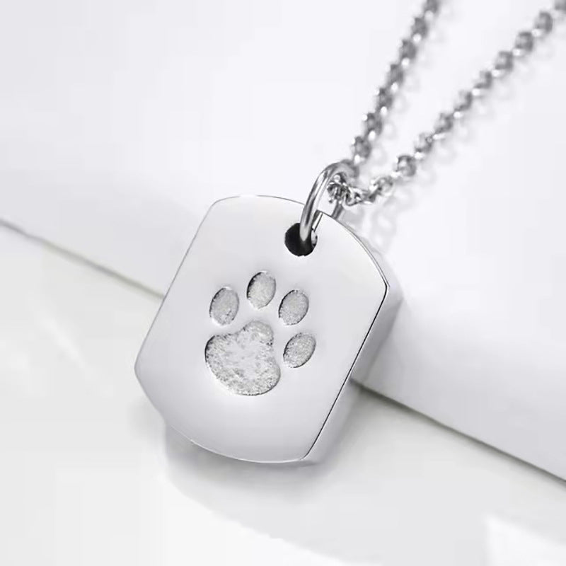 Titanium Steel Cinerary Dog Pendants