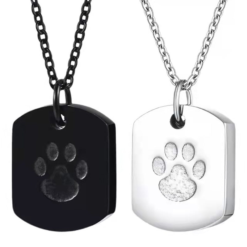 Titanium Steel Cinerary Dog Pendants