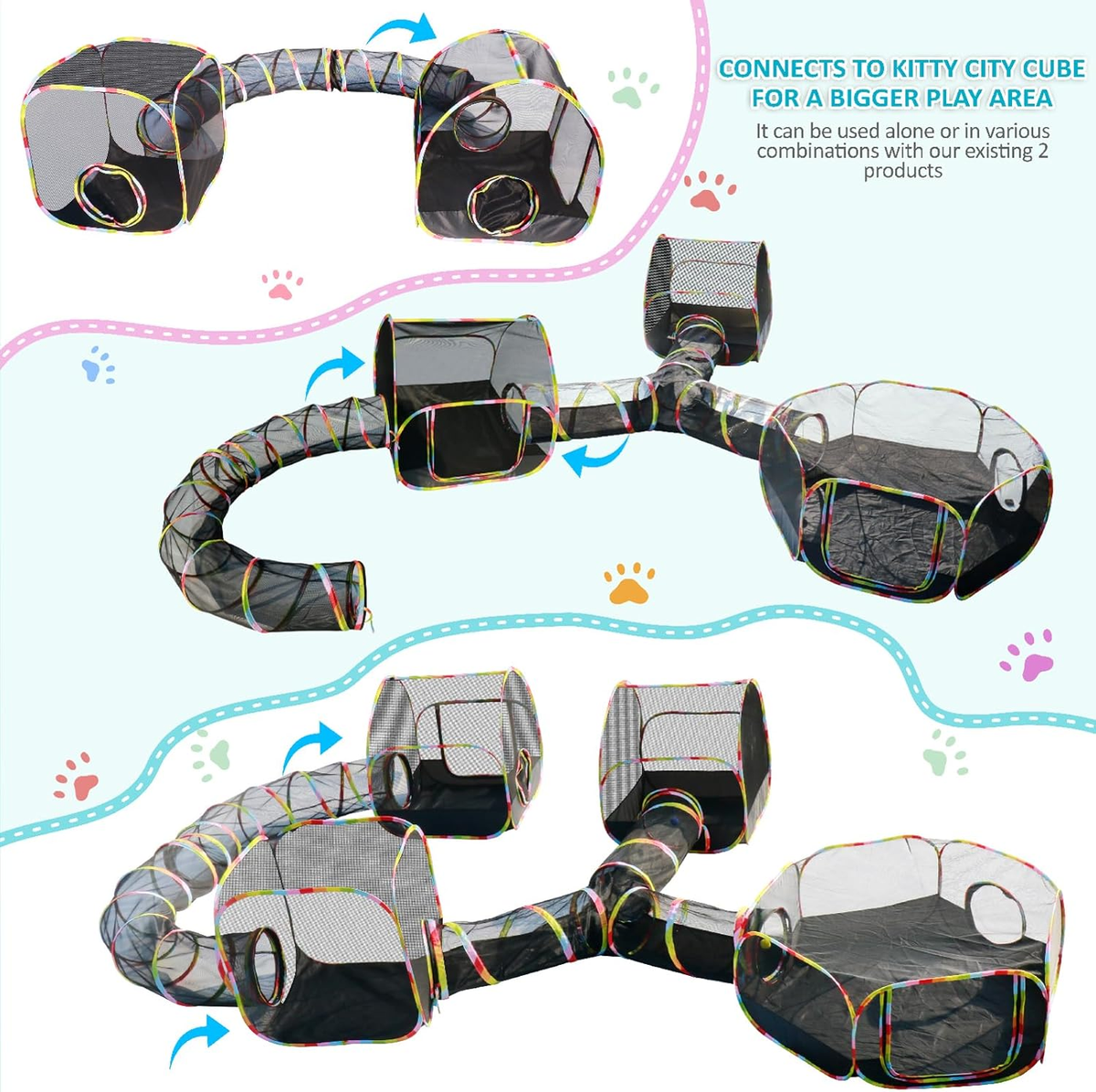 Outdoor Cat Enclosure with 134" Tunnel