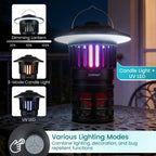 Outdoor Fly Trap with Light Rechargeable Electric Bug Catcher and Killer