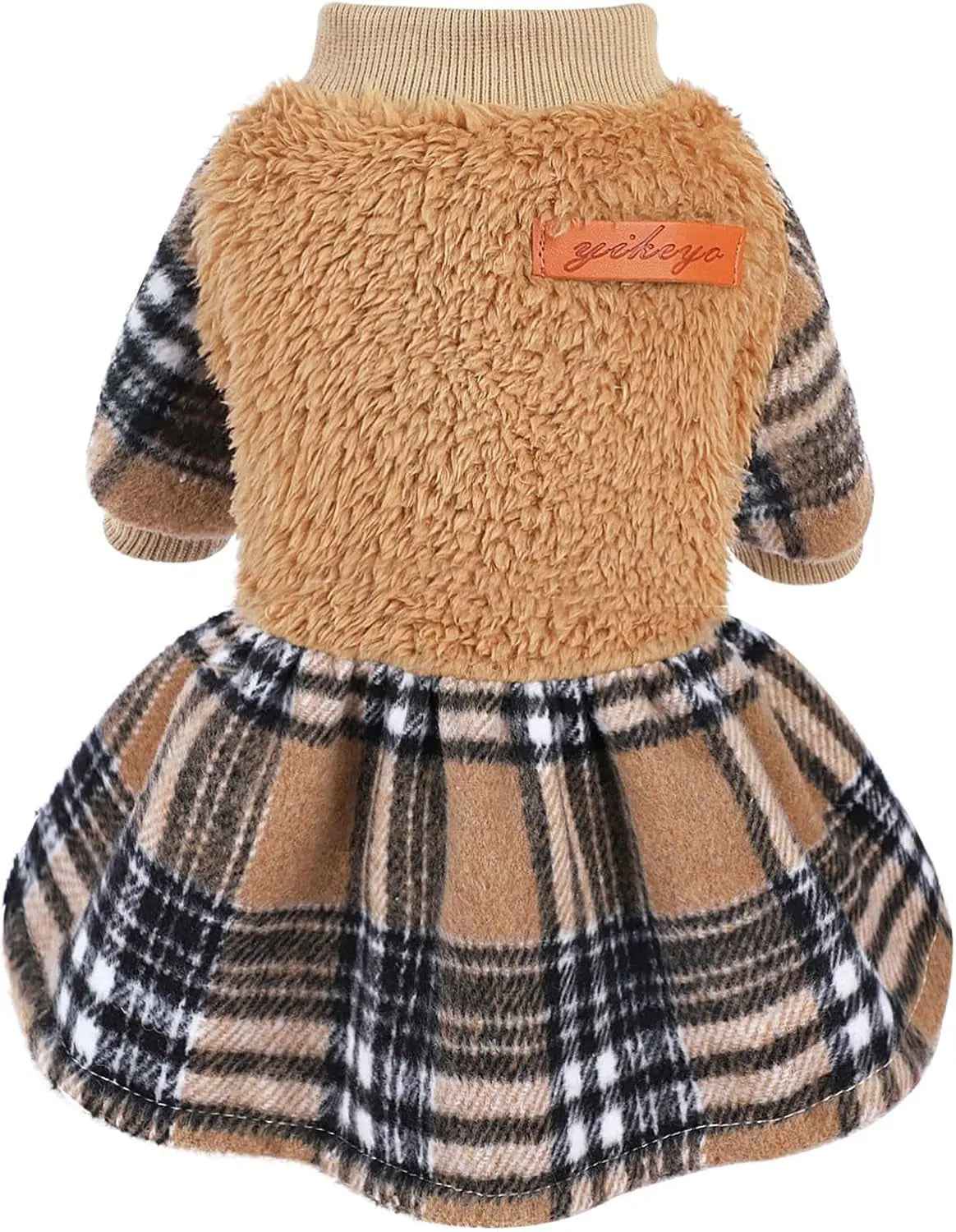 Plaid Dog Sweater Dress