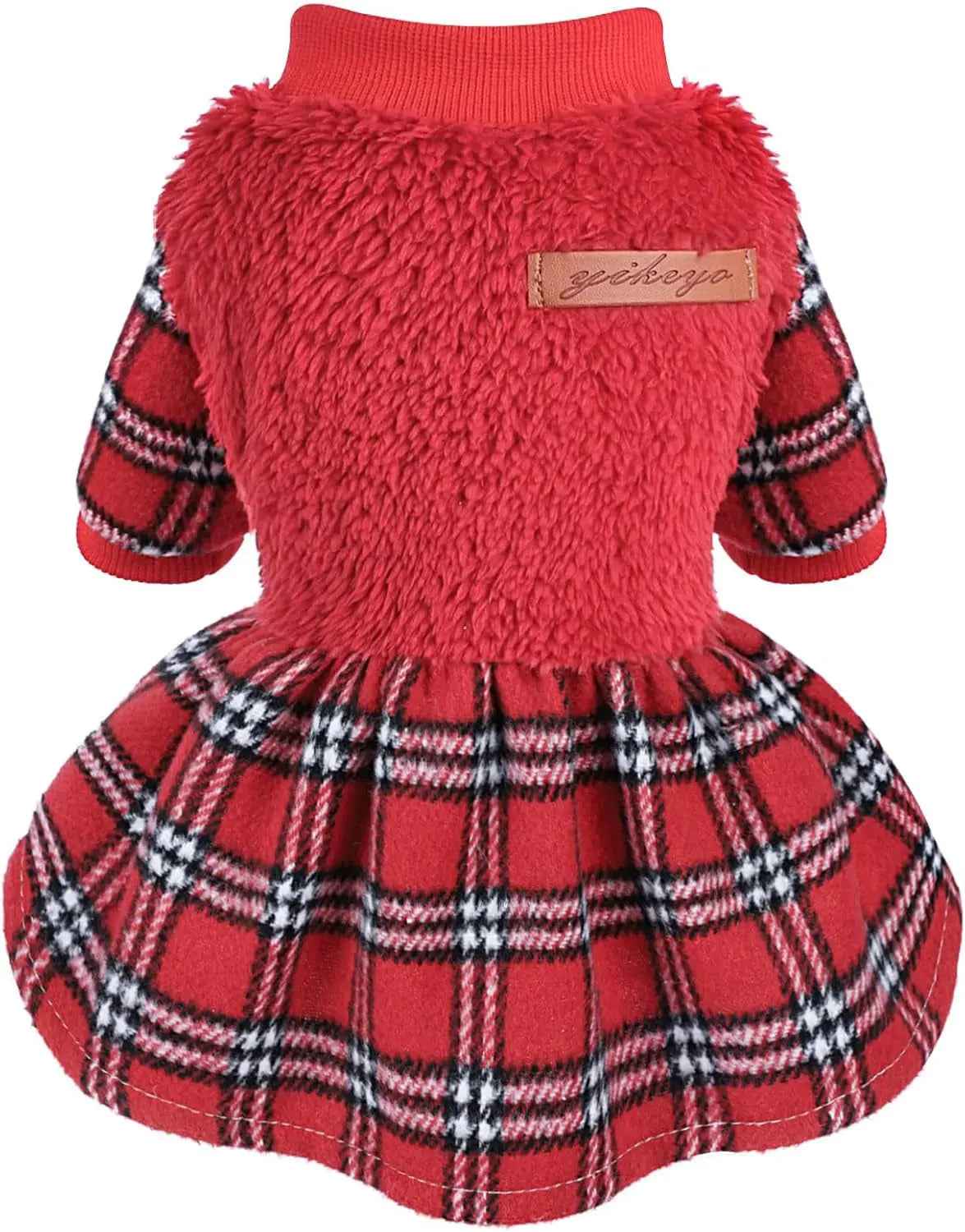 Plaid Dog Sweater Dress