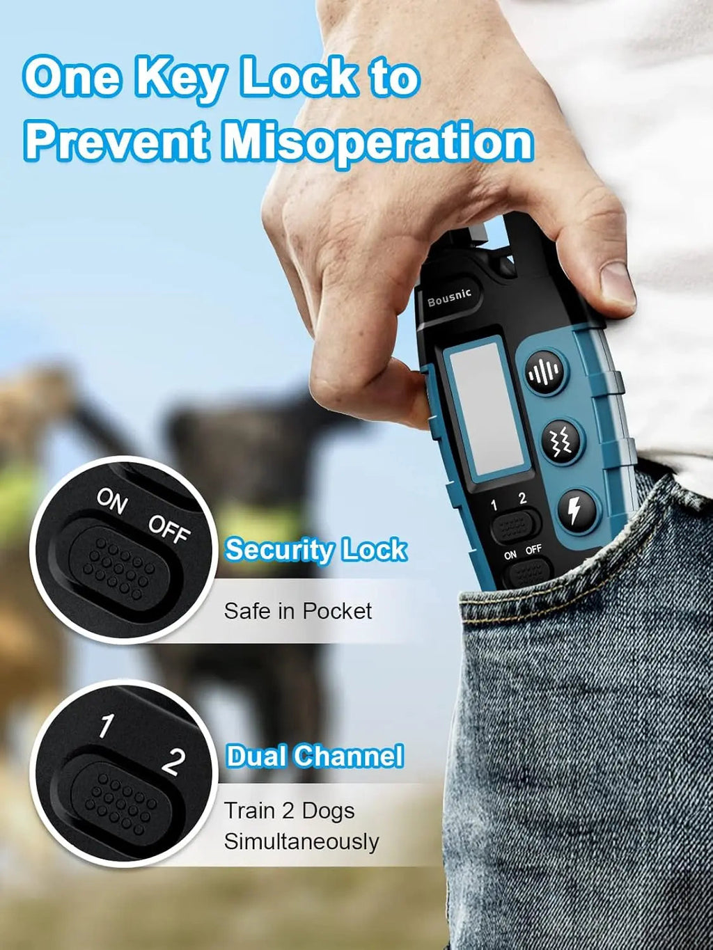 Remote Dog Training Collar for 2 Dogs