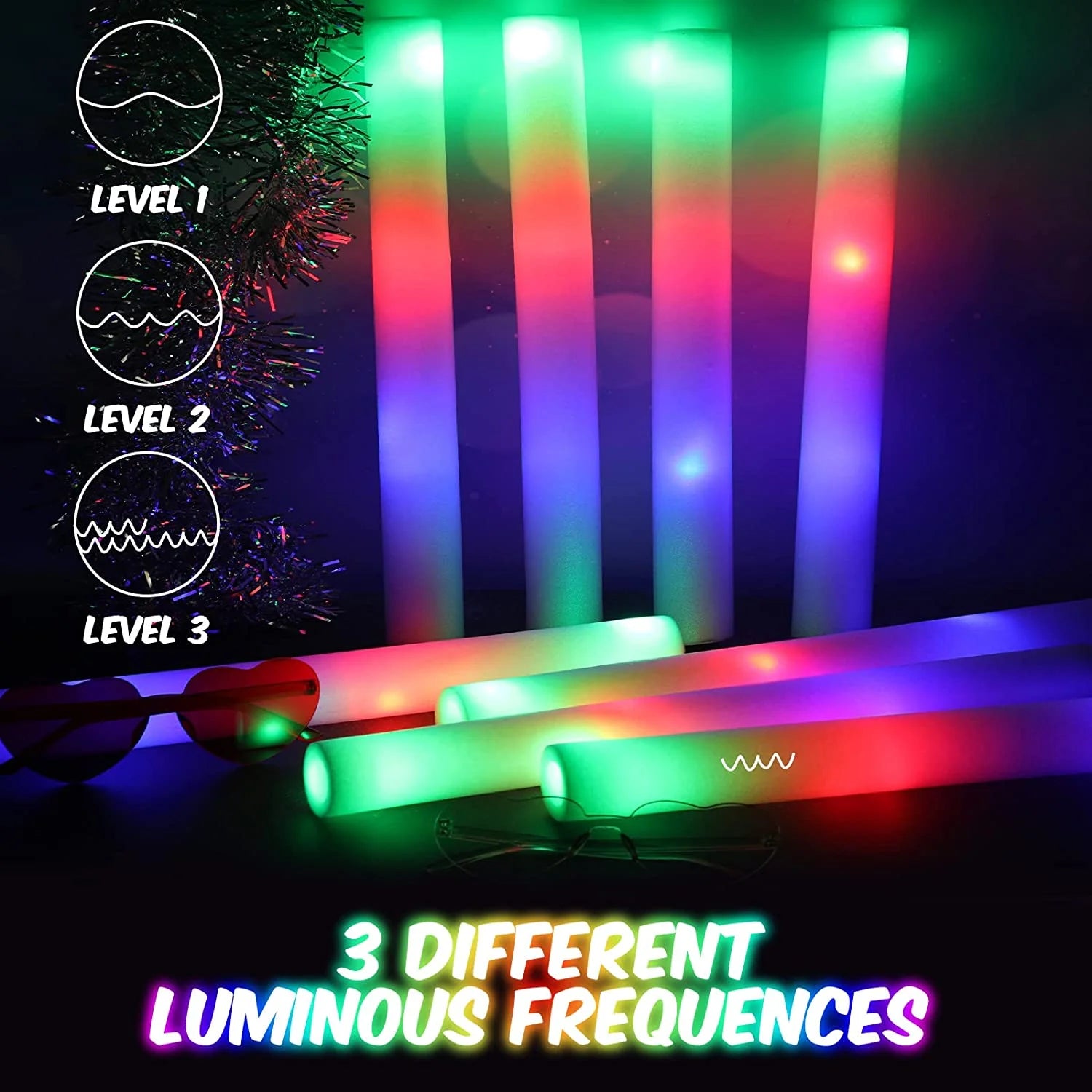 110pcs LED Foam Glow Sticks Glow Party Supply