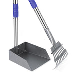 Pet Waste Removal Scoop Tray and Rake Set,