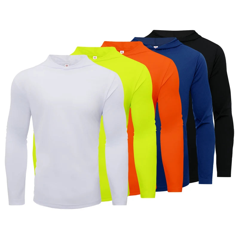 Men's Five Piece Sports T-Shirt, Long Sleeve Hooded