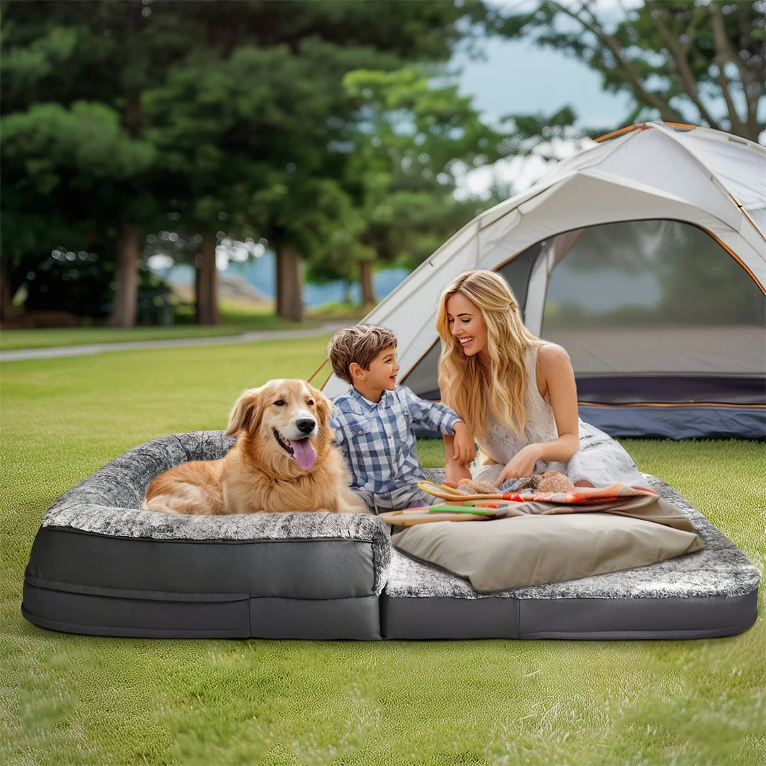 Human-Size Calming Dog Bed Foldable Orthopedic