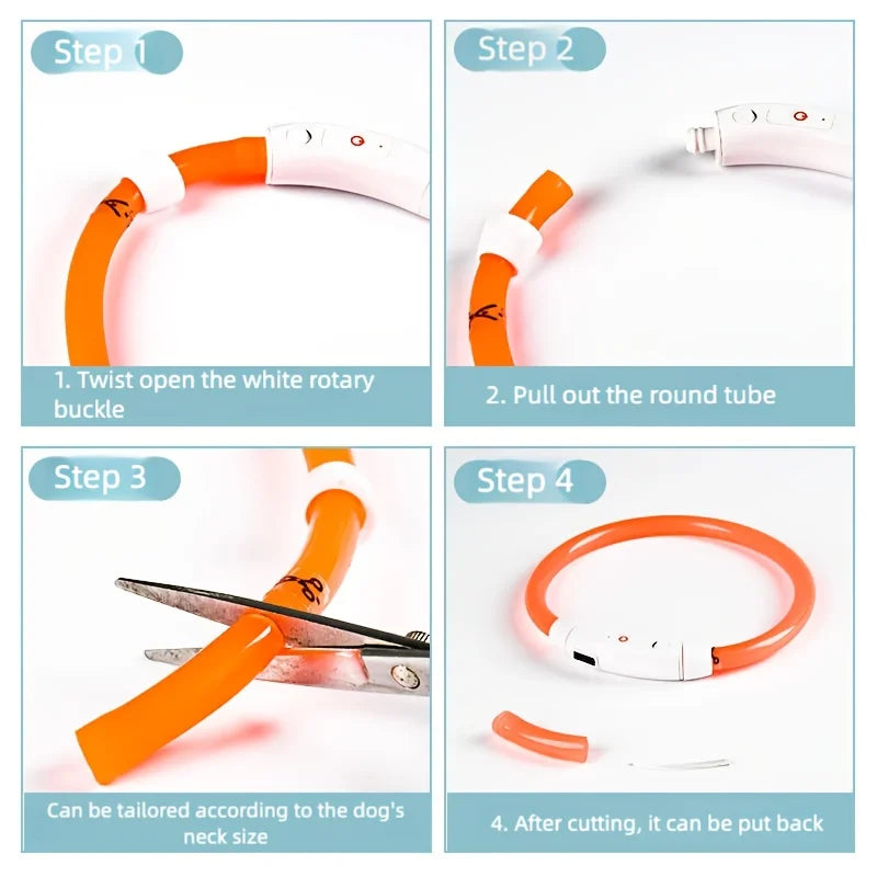 LED Glowing Dog Collar USB Rechargeable