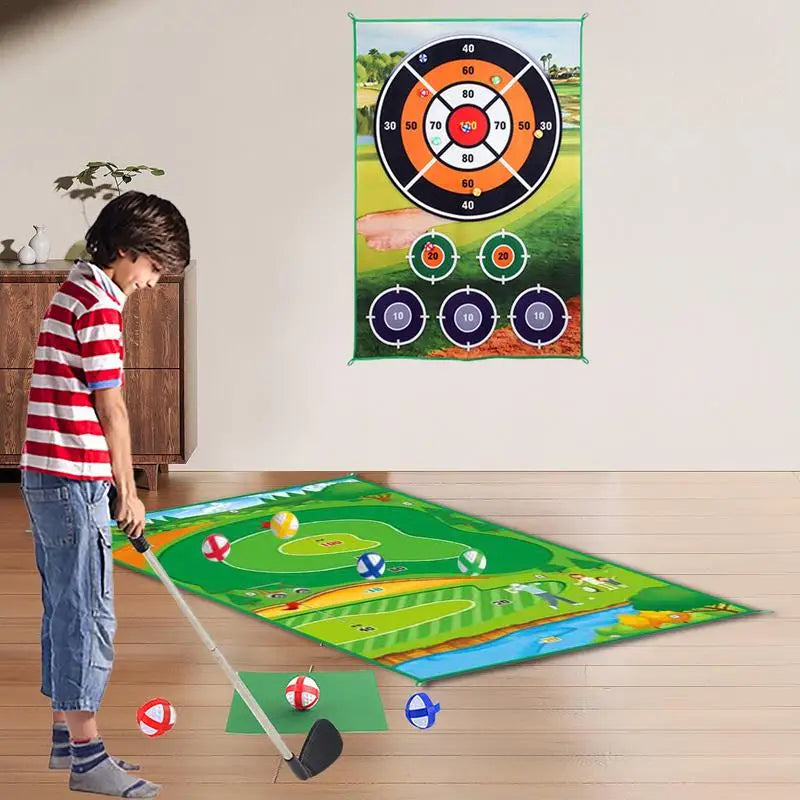 Golf Play Chipping Game 2-in-1 Training Mat