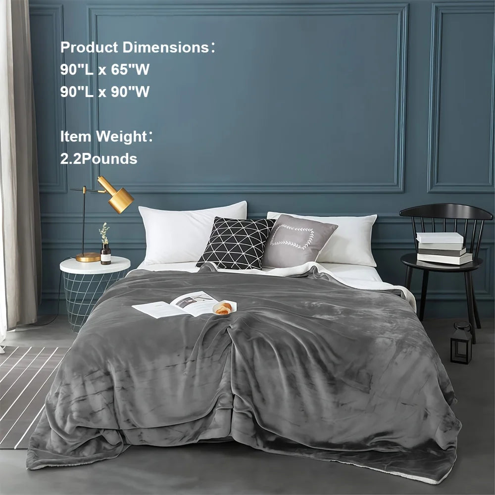 Sherpa Fleece Blanket Super Soft  Microfiber Reversible