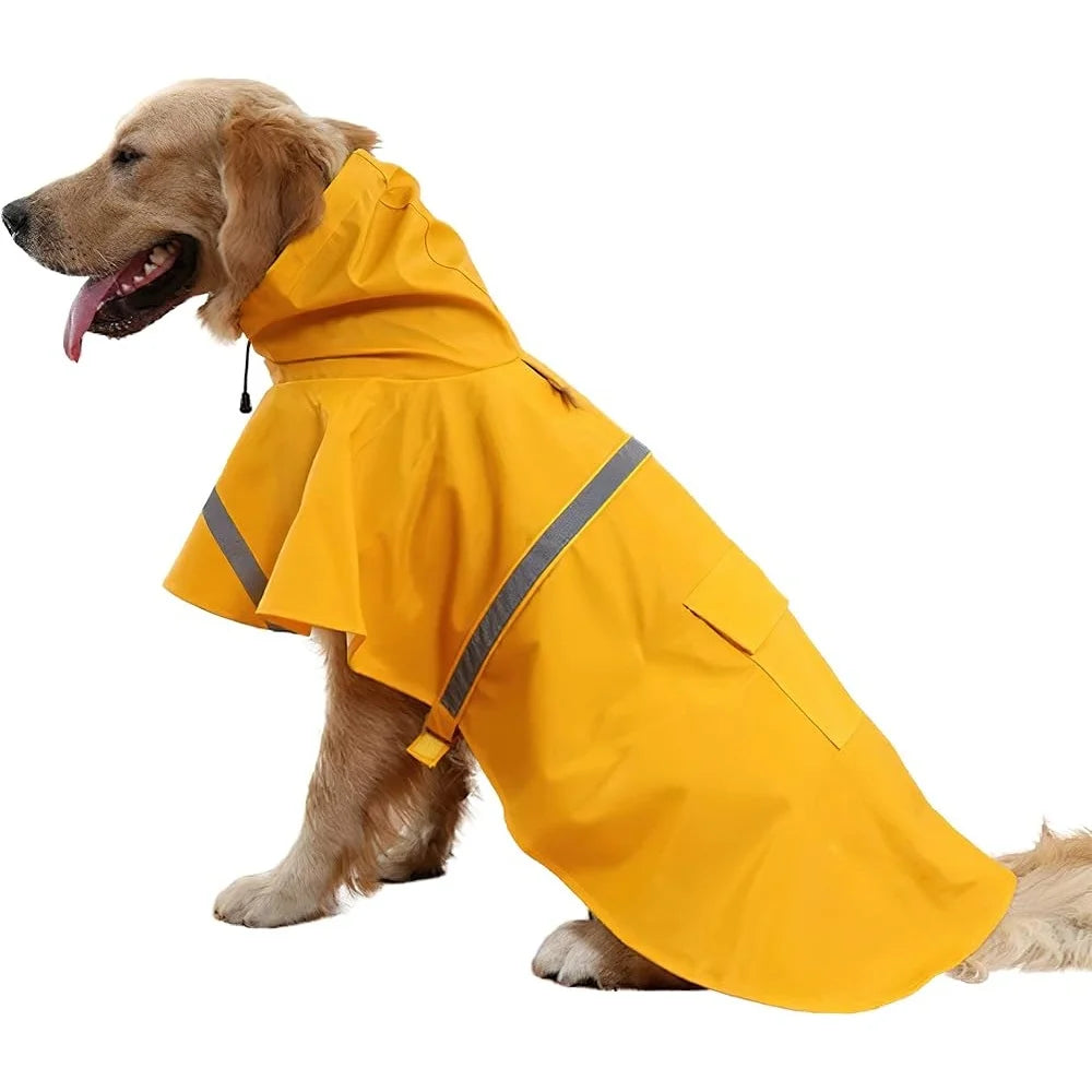 Large Dog Raincoat Waterproof Adjustable Lightweight Hoodie