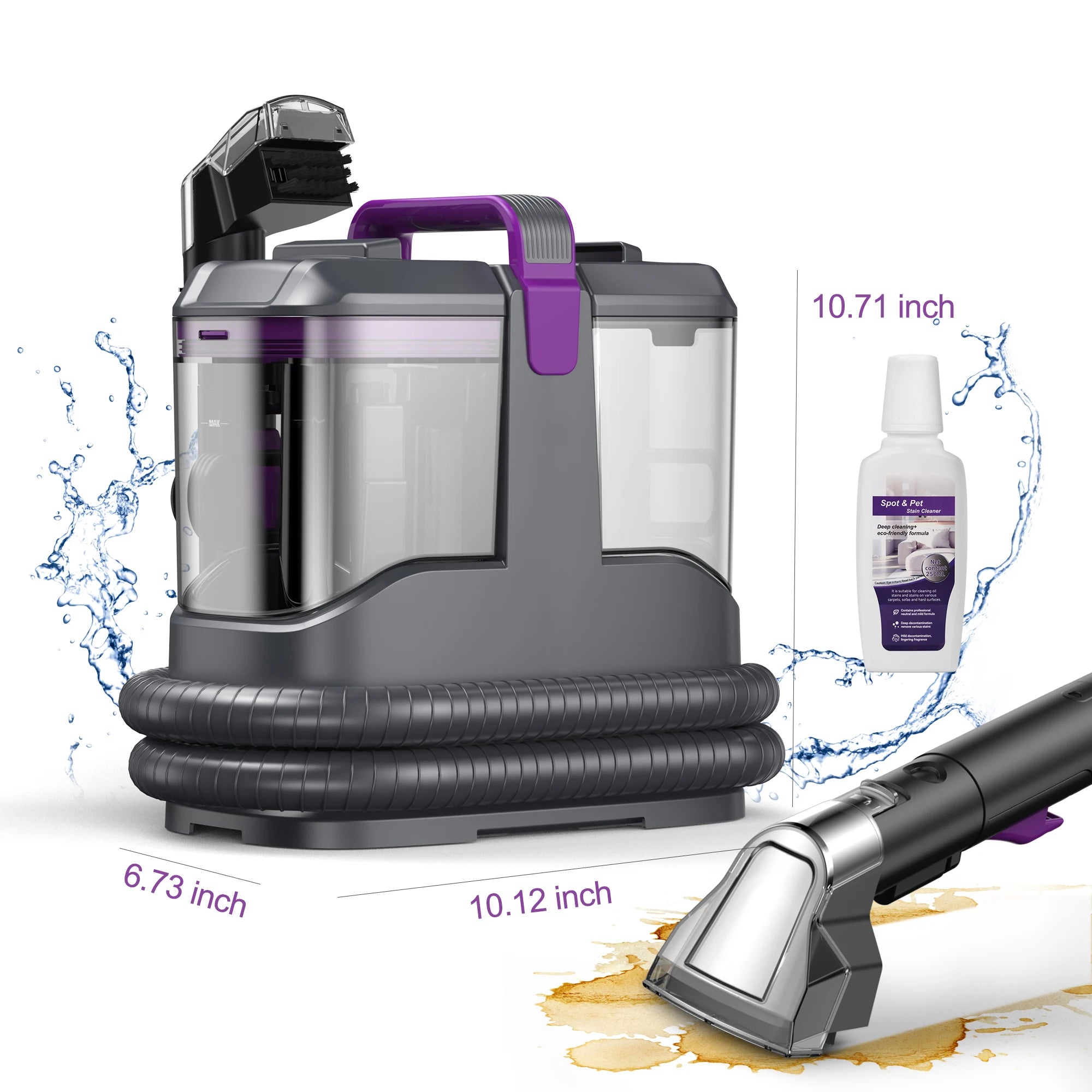 Portable 13.5ft Corded Spot Cleaner for Carpet, Furniture, Cars