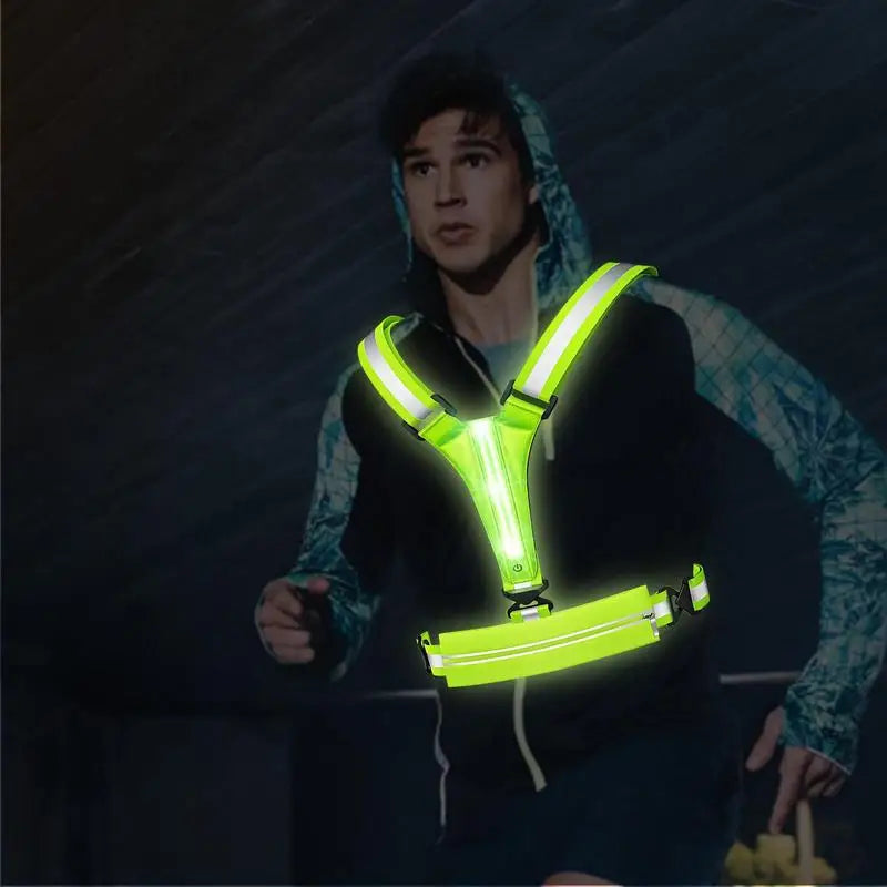 Running Light Vest Reflective Gear With Belt Bag