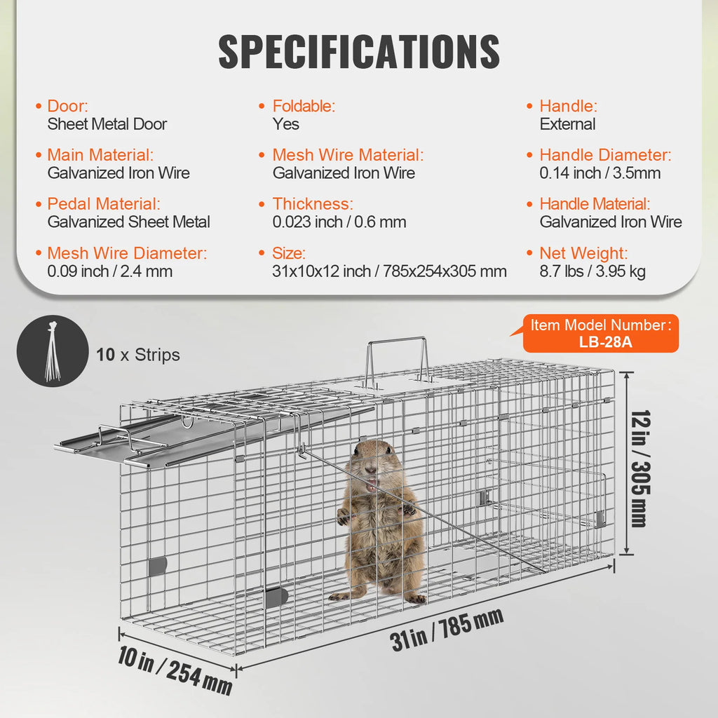 Live Animal Cage Trap Humane Cat Rodent Control
