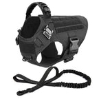 Tactical Dog Harness Leash Set for Large Dogs Military for Training Walking Hunting Pet Vest Handle