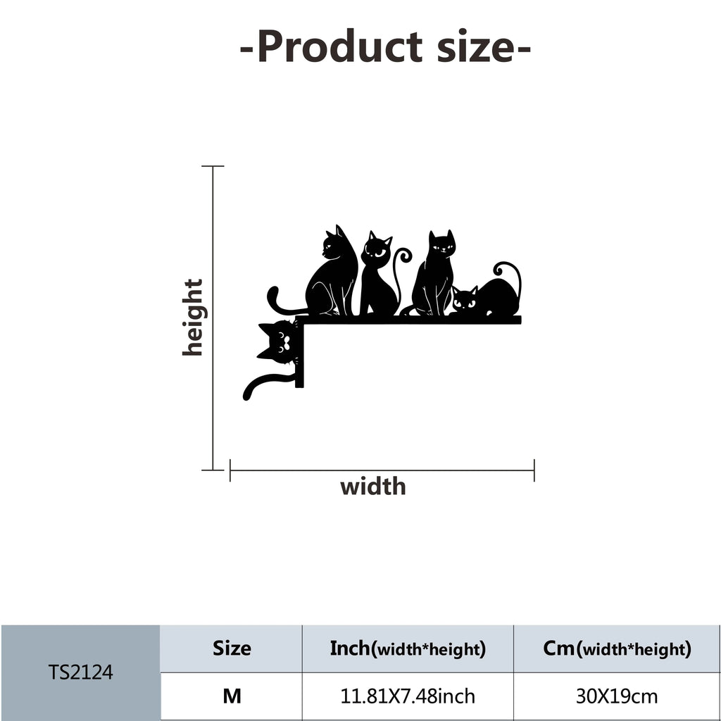 1pc, Metal Art Wall Decoration, Cats