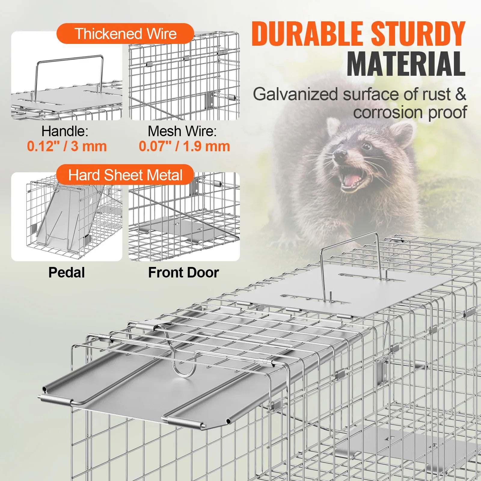 Live Animal Cage Trap Humane Cat Rodent Control