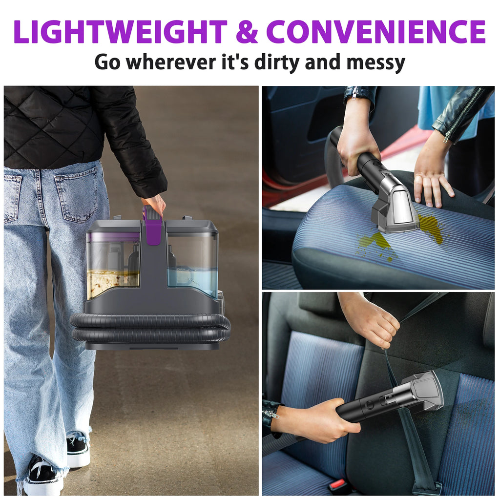 Portable 13.5ft Corded Spot Cleaner for Carpet, Furniture, Cars