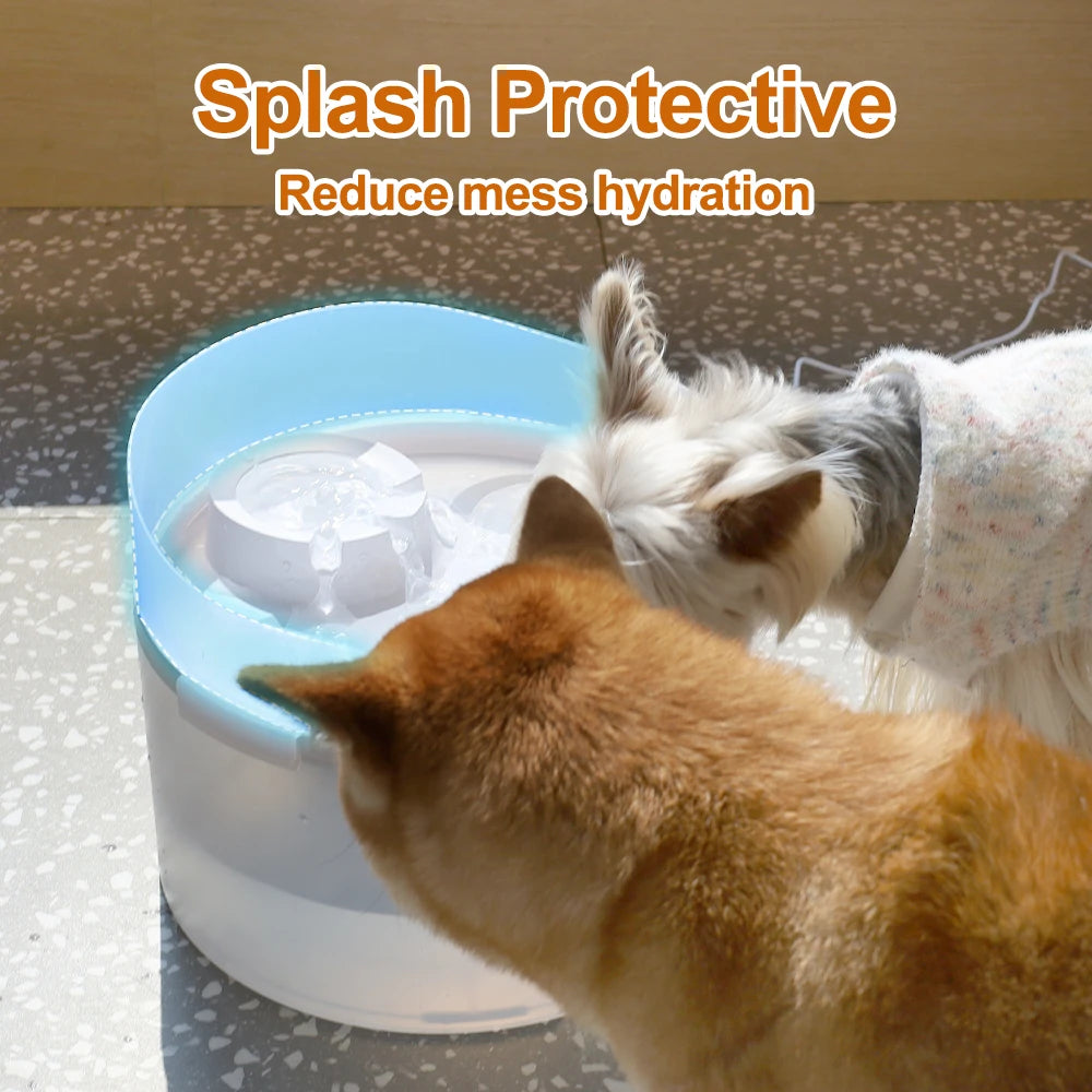 2 Gallon White Dog Water Fountain