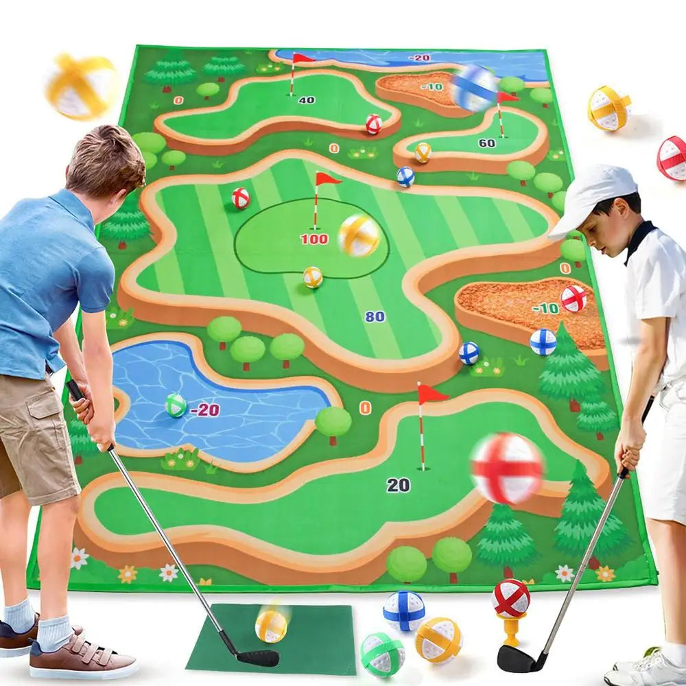 Golf Play Chipping Game 2-in-1 Training Mat
