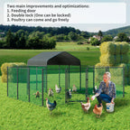 Chicken Coop Pen Metal with Cover Portable