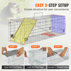 Live Animal Cage Trap Humane Cat Rodent Control
