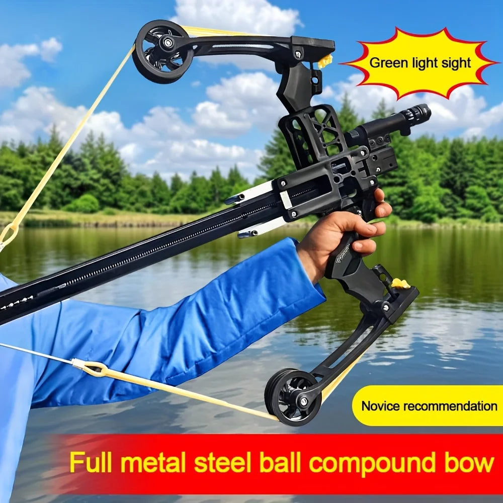 Steel Ball Compound Bow, Green Light Aiming Dual Purpose