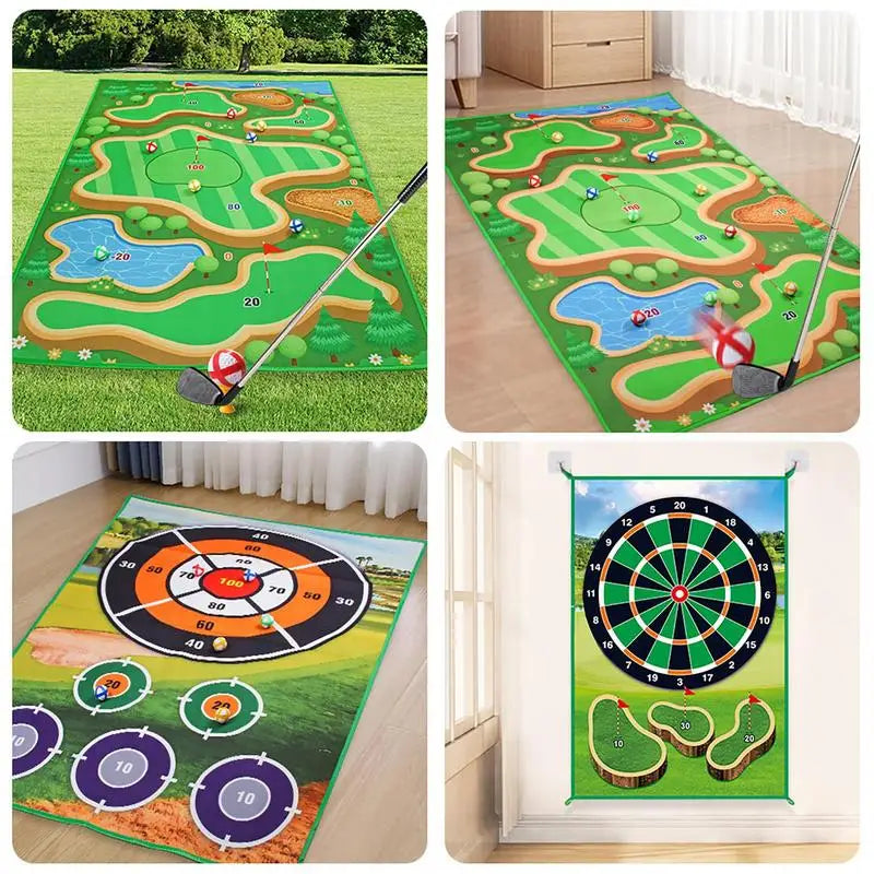 Golf Play Chipping Game 2-in-1 Training Mat