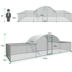 23ft Metal Chicken Coop 3-Room Dome-Roof