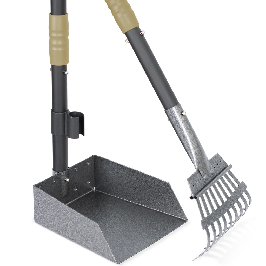 Pet Waste Removal Scoop Tray and Rake Set,