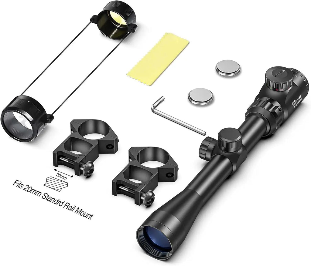 Rifle Scope, Illuminated, Optical, With Mounts