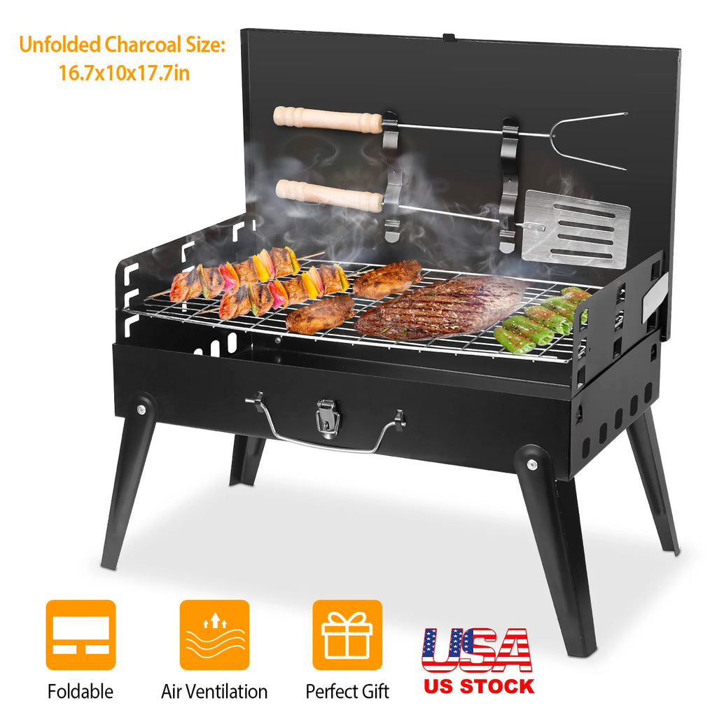 Portable Charcoal BBQ Grill Folding Desktop