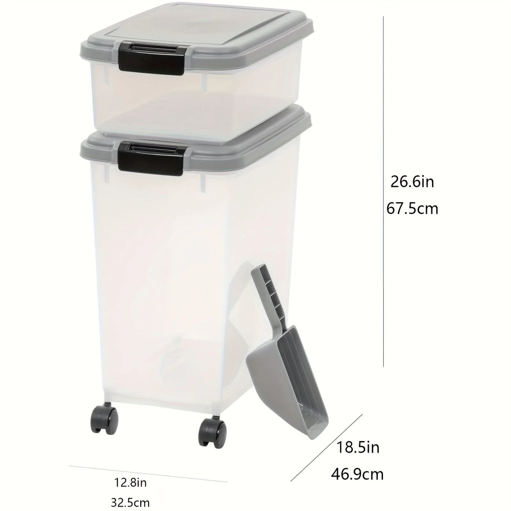 Dog Food Storage Container, 30 Lbs & 11 Lbs Combo