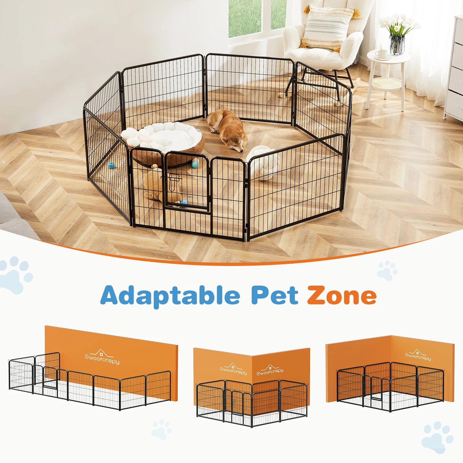 8 Panel Dog Fence Indoor/Outdoor