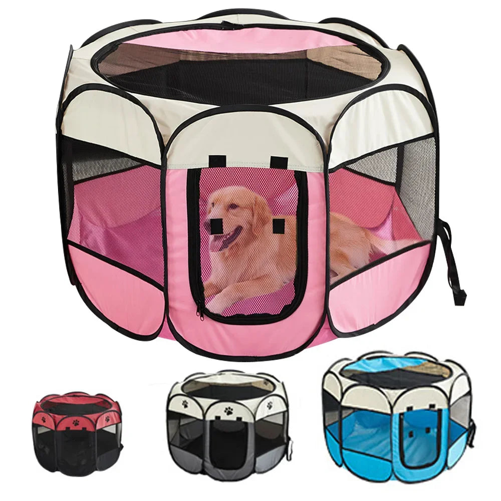 Foldable Pet Tent Durable Grip House  Octagonal