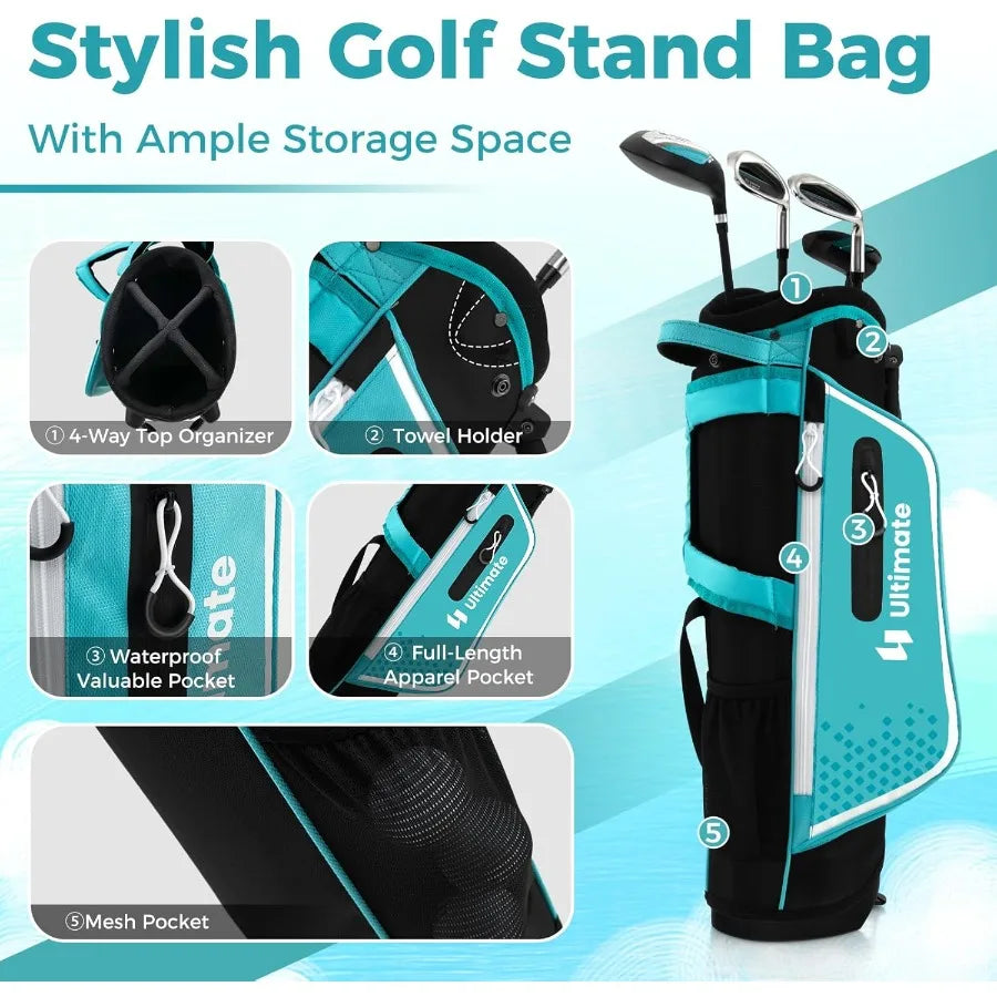 Junior Golf Club Practice Set Right Hand With Stand Bag
