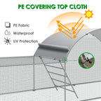 23ft Metal Chicken Coop 3-Room Dome-Roof