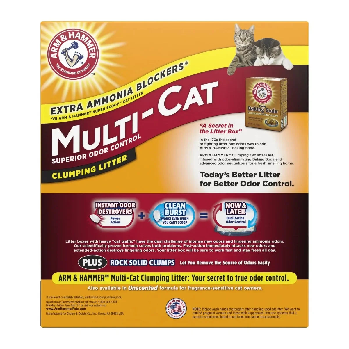 (2 pack) Odor Control Cat Litter, Multi-Cat Clumping