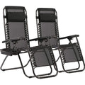 2-Piece Zero Gravity Reclining Lawn Chairs Set