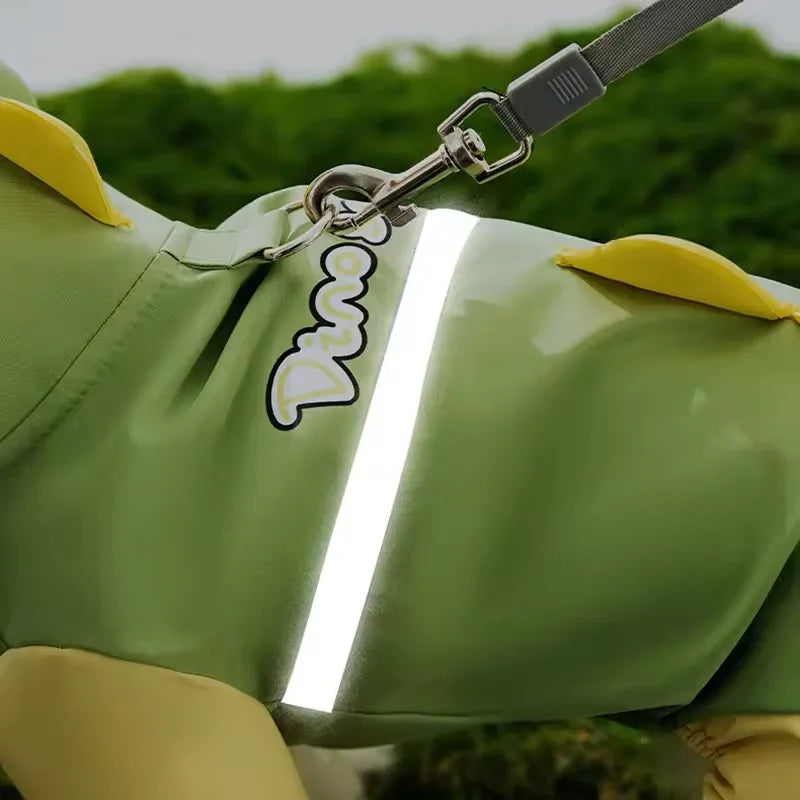Large Dog Dinosaur Raincoat Four Legged Waterproof