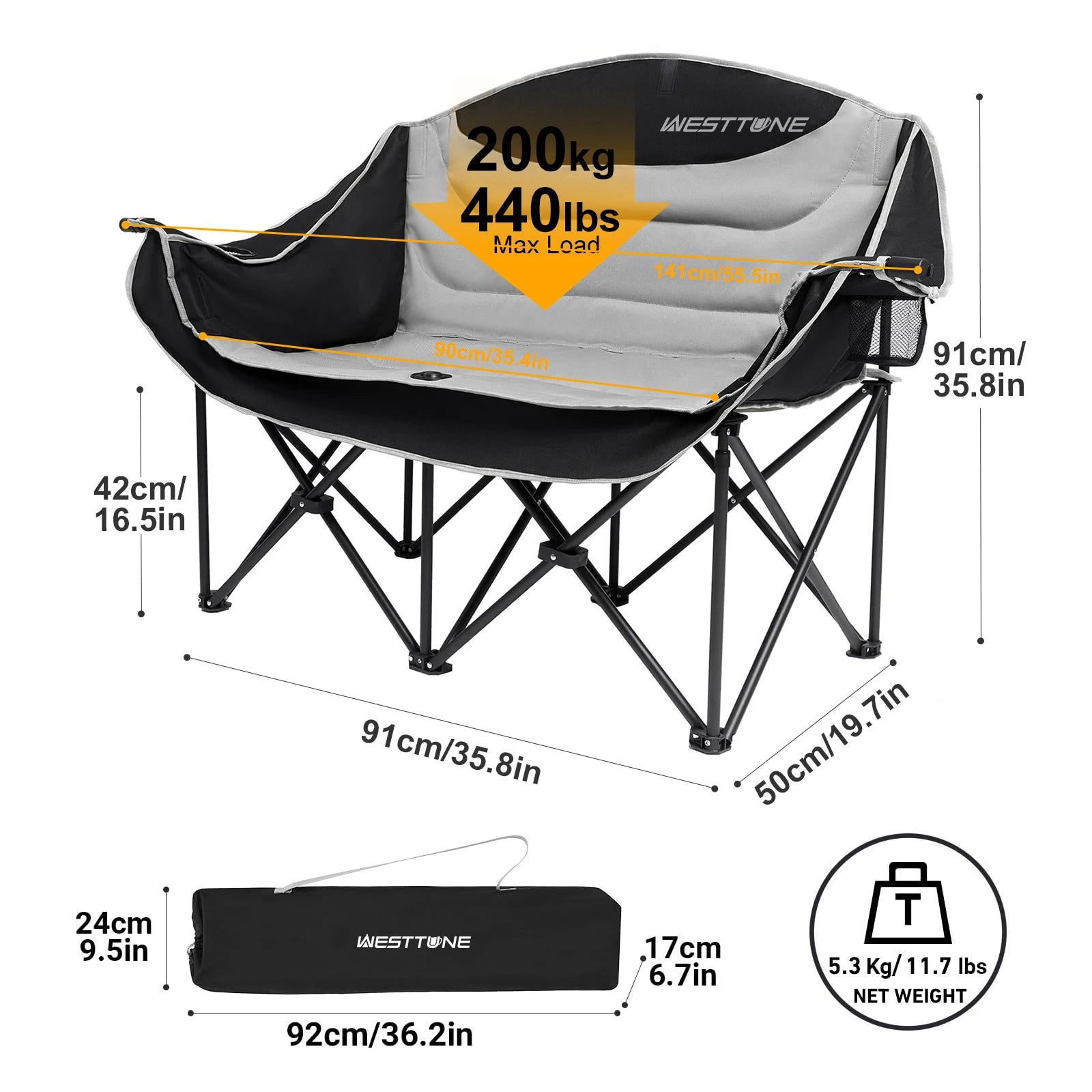 Oversized Double Camping Chair