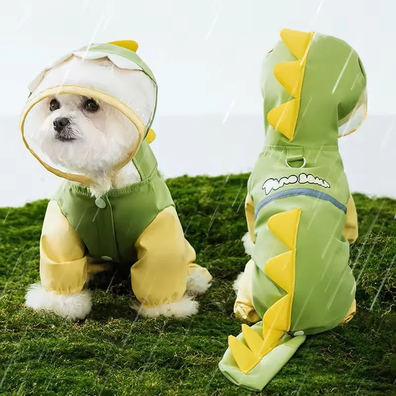 Large Dog Dinosaur Raincoat Four Legged Waterproof