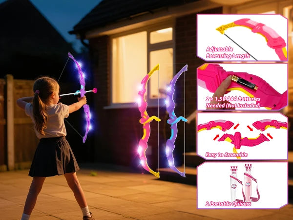Night-Light Bow Arrow Guns Toy For Girls