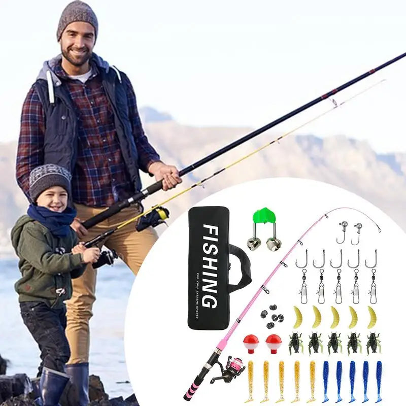 Kids Extendable Fishing Rod Set With Carry Bag